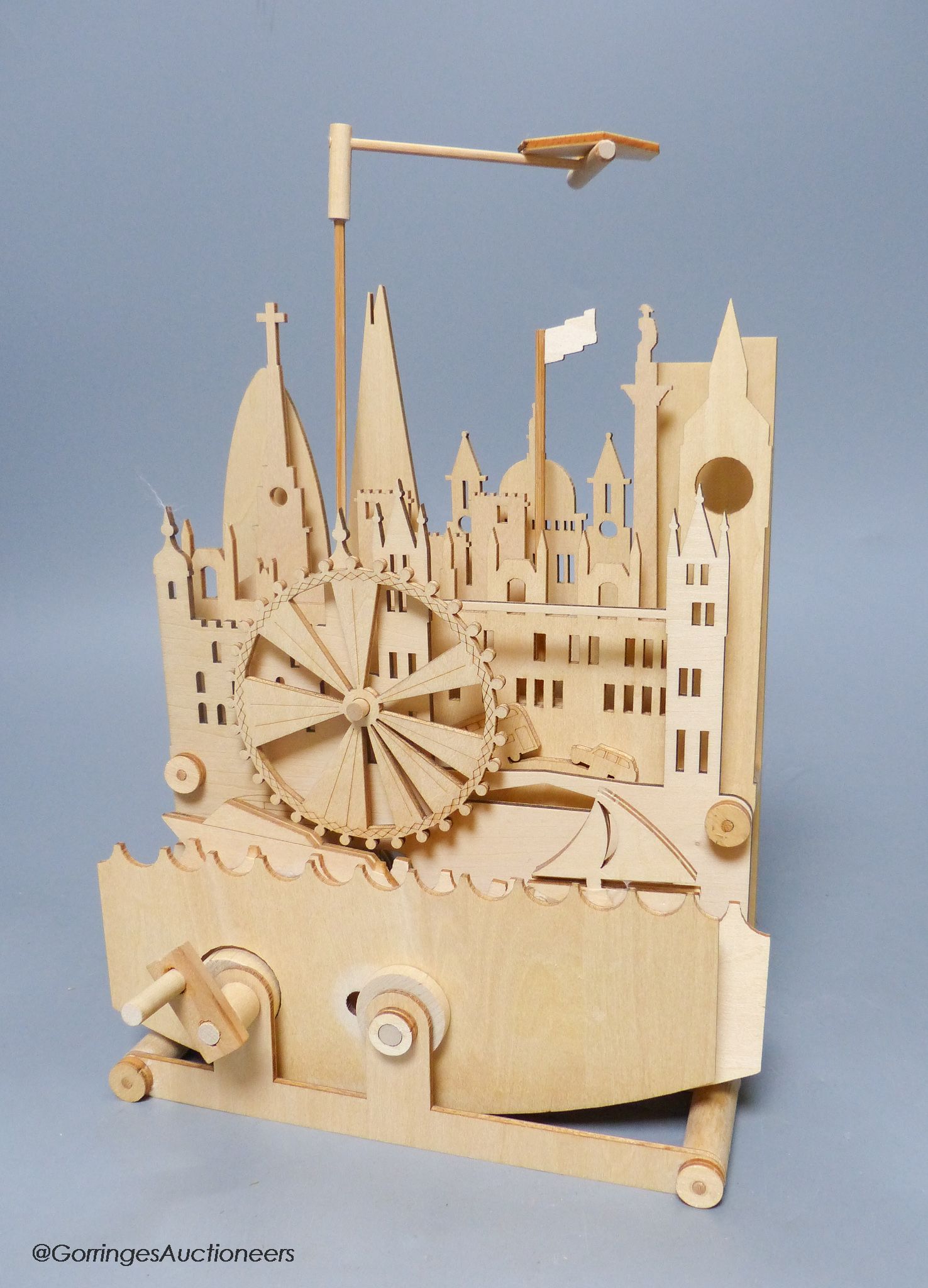 A modern mechancal lightwood diorama
